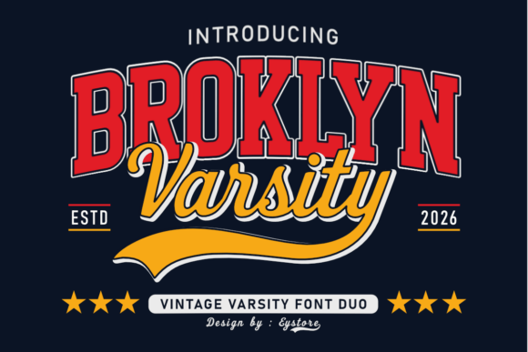 Brooklyn Varsity: The Ultimate Vintage Font Duo for Athletic Design