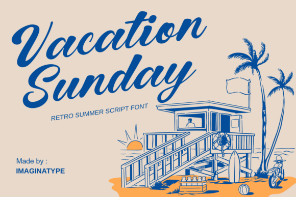 Vacation Sunday: A Retro Script Font for Sun-Kissed Designs