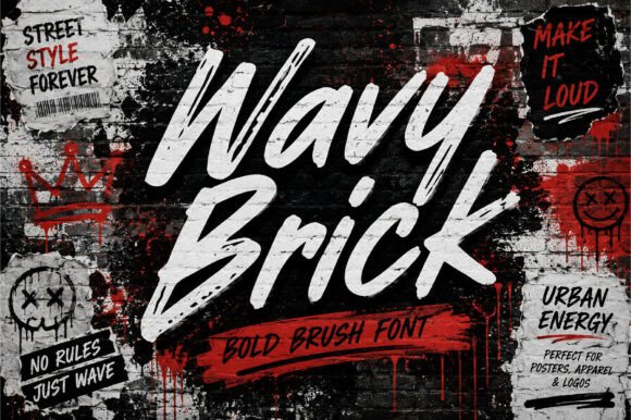 Wavy Brick: Dynamic Brush Script for Bold Design